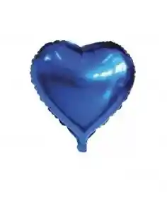 Globo Metalizado Corazon Pequeño Azul Rey 25 Cm