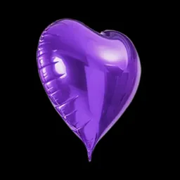 Globo Metalizado Corazon Pequeño Morado 25 Cm