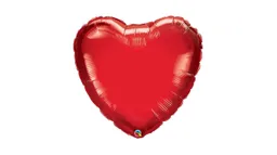 Globo Metalizado Corazon Rojo 18" 46cm Marca Qualatex