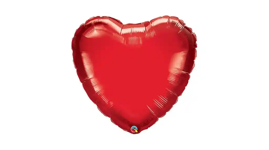 Globo Metalizado Corazon Rojo 18" 46cm Marca Qualatex