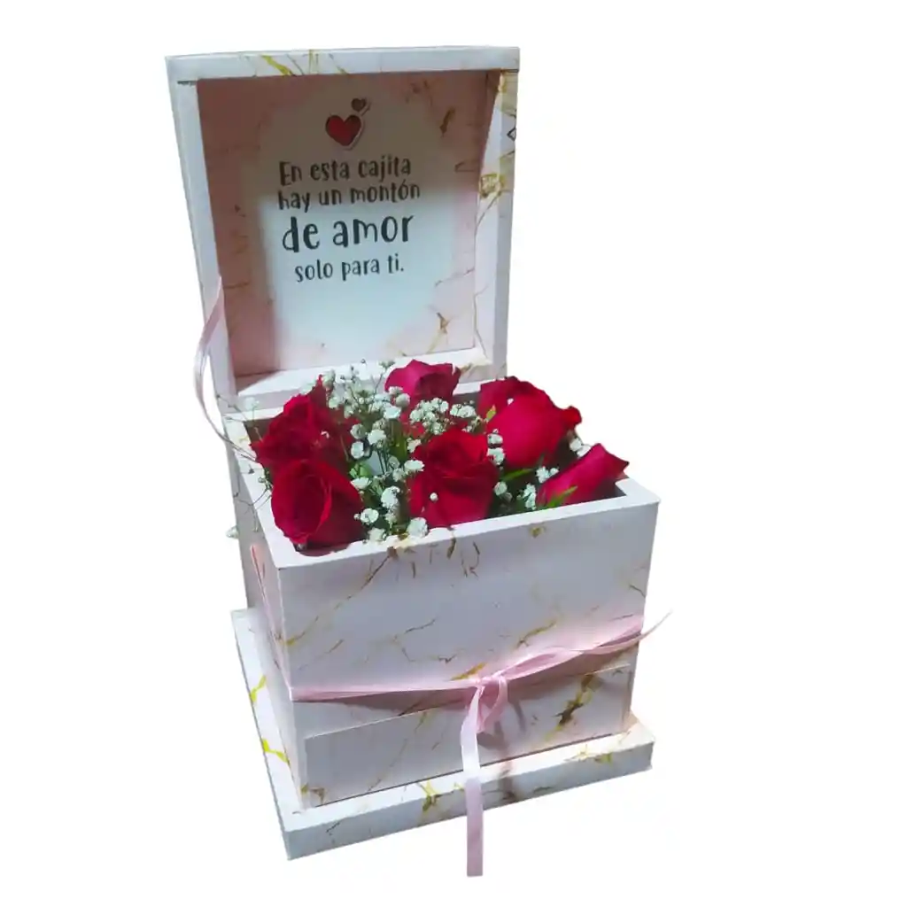 Caja De 12 Rosas Y 9 Chocolates