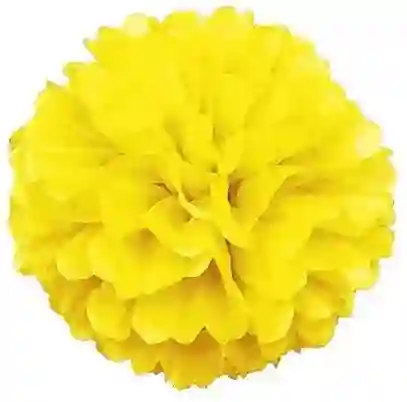 Pompon De Papel Seda Para Fiesta 33 Cm Amarillo