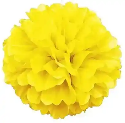 Pompon De Papel Seda Para Fiesta 33 Cm Amarillo