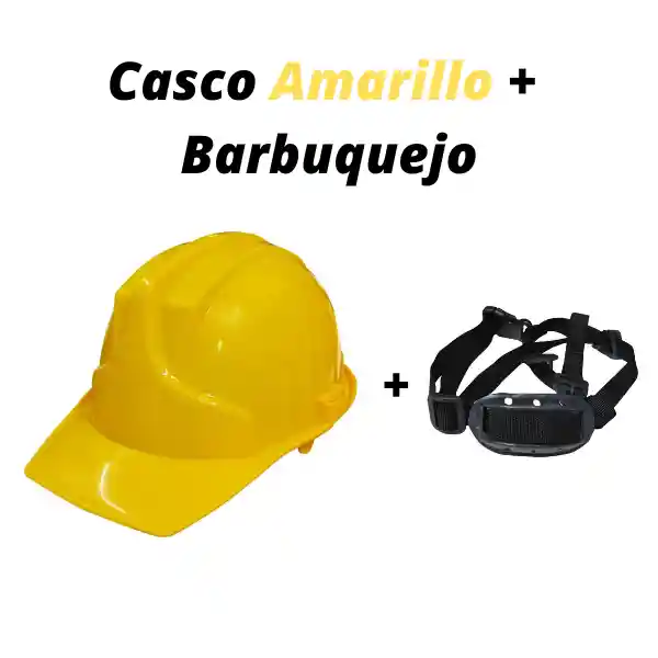 ¡¡¡ Super Combo !!! Casco Construccion Amarillo Con Norma Dielectrico + Barbuquejo