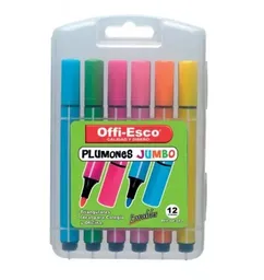 Plumones Jumbo Multicolores Lavable Offi X12 Oe-082