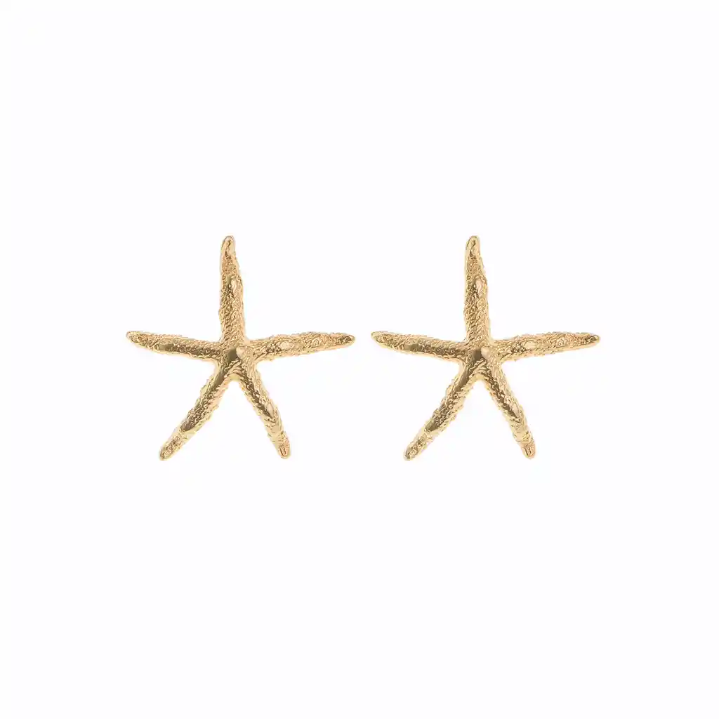 Aretes Estrella De Mar Grande Oro