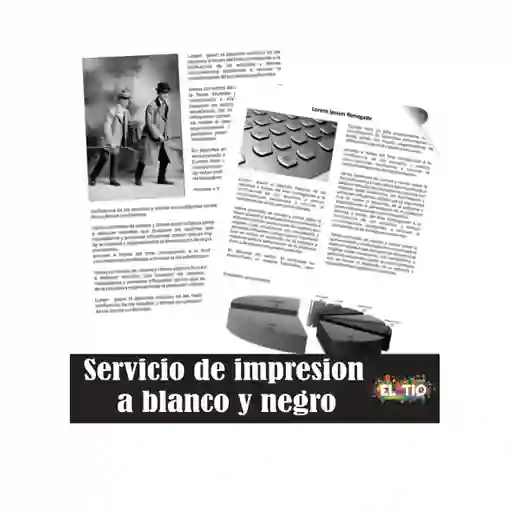 Impresion A Blanco Y Negro Hojas Tamaño Carta X 3 Und