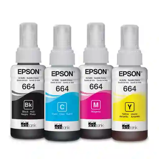 Tintas Epson Ecotank T664 (kit X 4) 100% Original