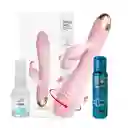 Vibrador Doble Estimulacion De Lujo Con Rotacion 360° 10 Modo De Vibracion (recargable) + Lubricante Intimo Neutro X 30 Ml Sex Love + Limpiador De Juguetes Elixir Neutro 29 Ml