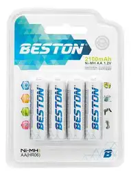 Bateria Pila Recargable Beston Aa X4 2100 Mah 1.2v Aa(hr06)