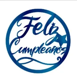 Topper Feliz Cumpleaños Gigante De Pared Azul