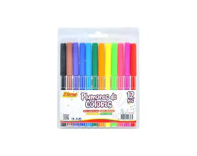 Plumones Mediano Eterna X 12