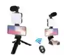Estabilizador Celular C/ Luz Y Micrófono Bluetooth Calidad Color Negro