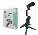 Estabilizador Celular C/ Luz Y Micrófono Bluetooth Calidad Color Negro