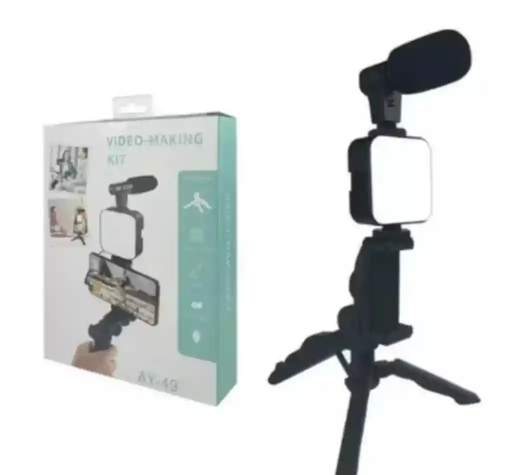 Estabilizador Celular C/ Luz Y Micrófono Bluetooth Calidad Color Negro