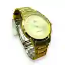 Reloj Qyq Para Hombre Dorado Con Guias En El Tablero