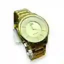 Reloj Qyq Para Hombre Dorado Con Guias En El Tablero