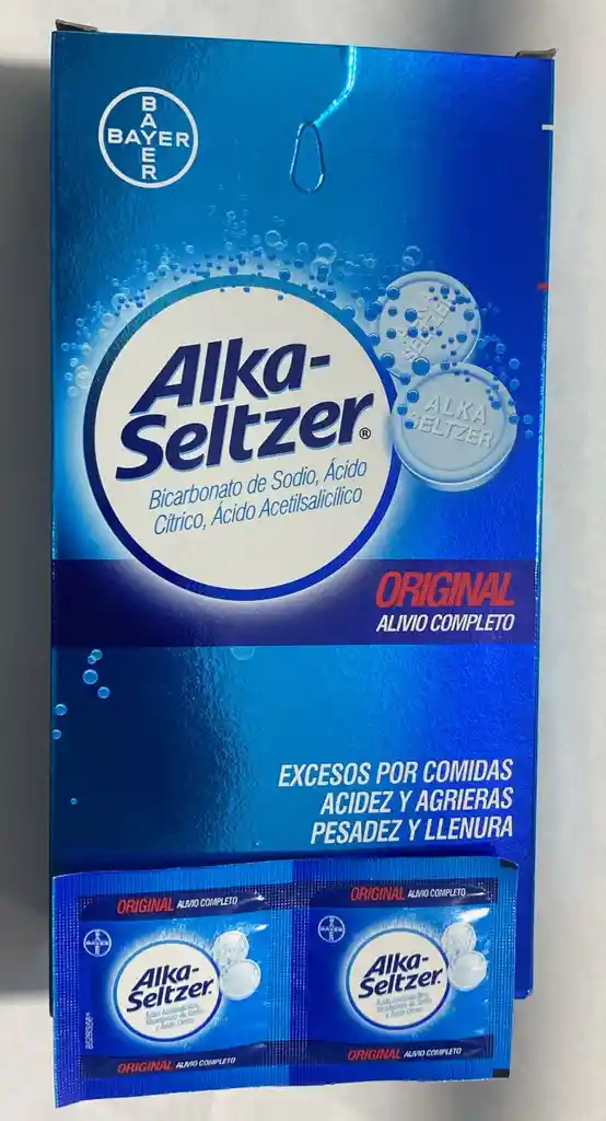 Alka Seltzer Por 2 Tabletas Efervecentes.