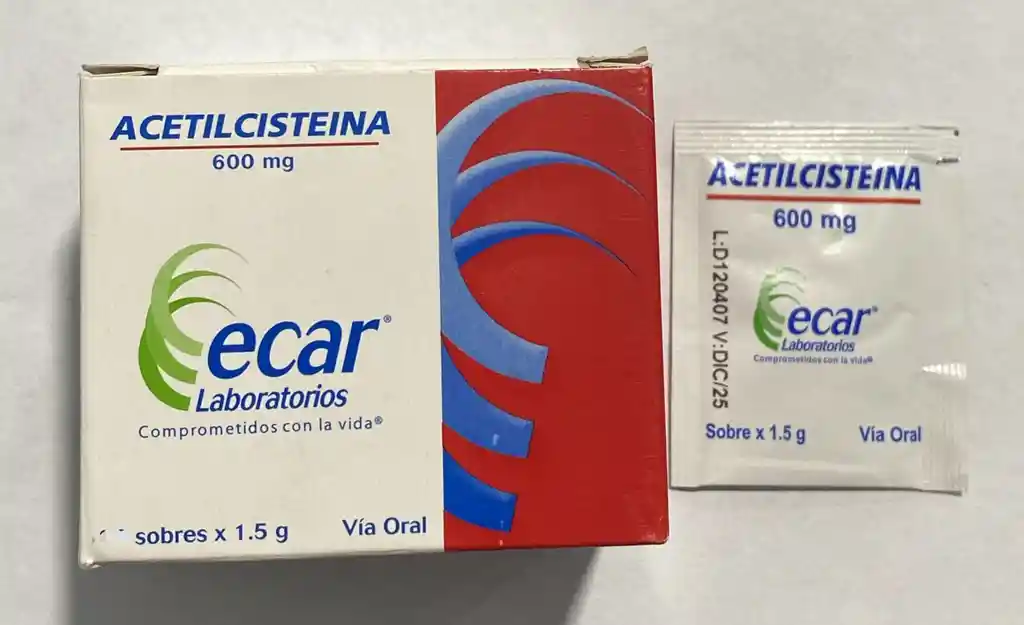 Acetilcisteina 600mg Por 1 Sobre De 1.5g