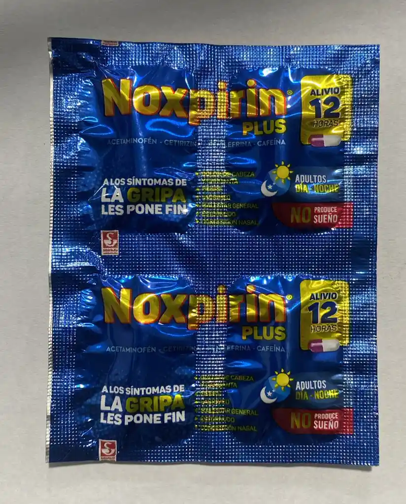 Noxpirin Plus Gripa Por 4 Capsulas.