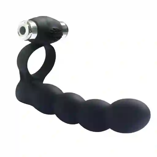 Anillo Vibrador Y Consolador Dante Negro Camtoyz