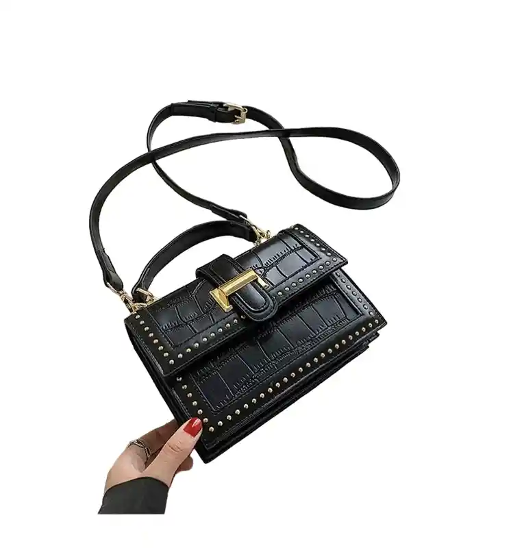 Bolso Taches Dorado Negro