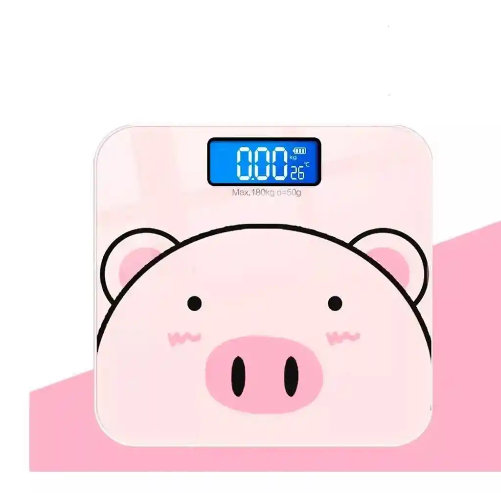 Báscula Digital Pesa Personas Cerdito - Adorable Y Precisa Hasta 180 Kg