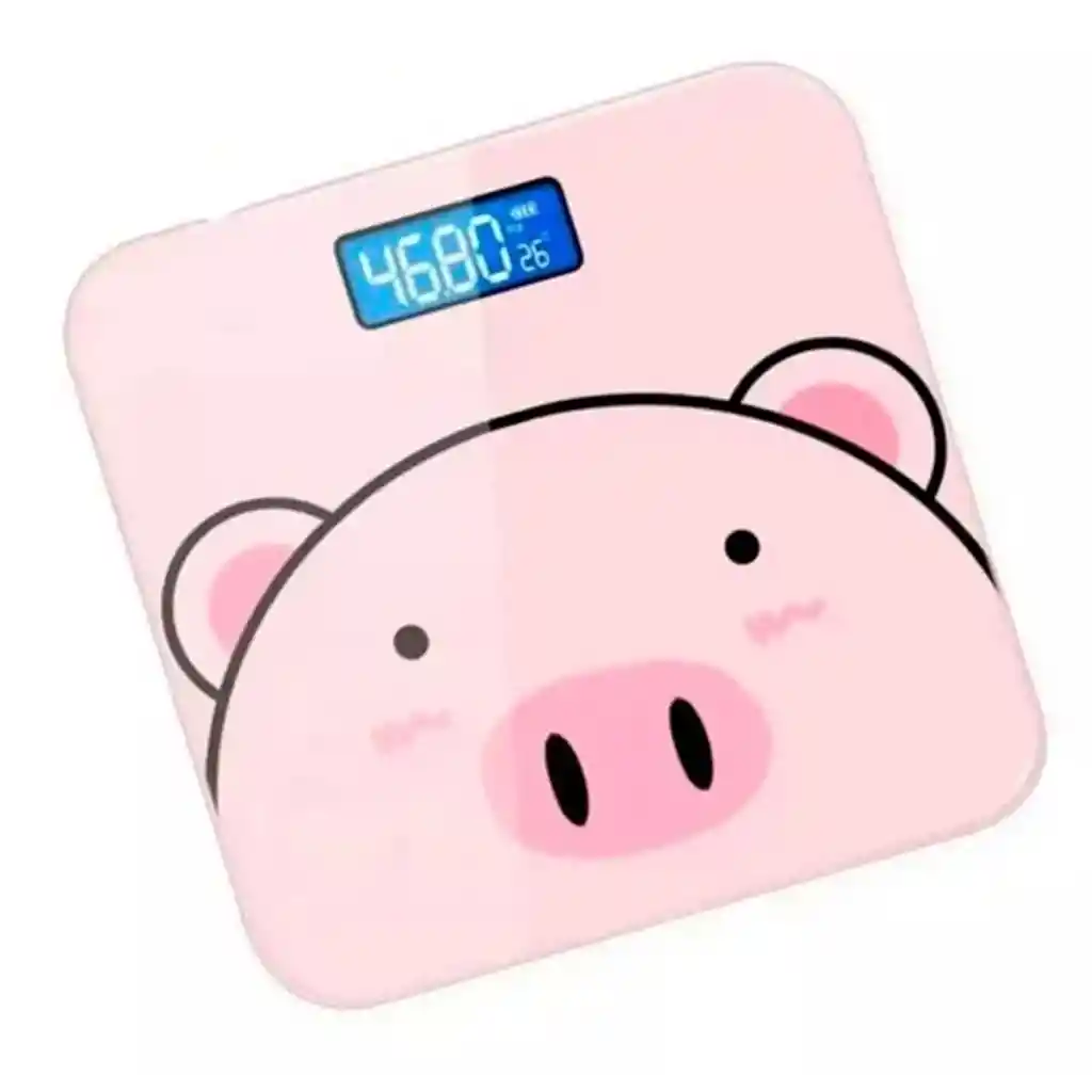 Báscula Digital Pesa Personas Cerdito - Adorable Y Precisa Hasta 180 Kg