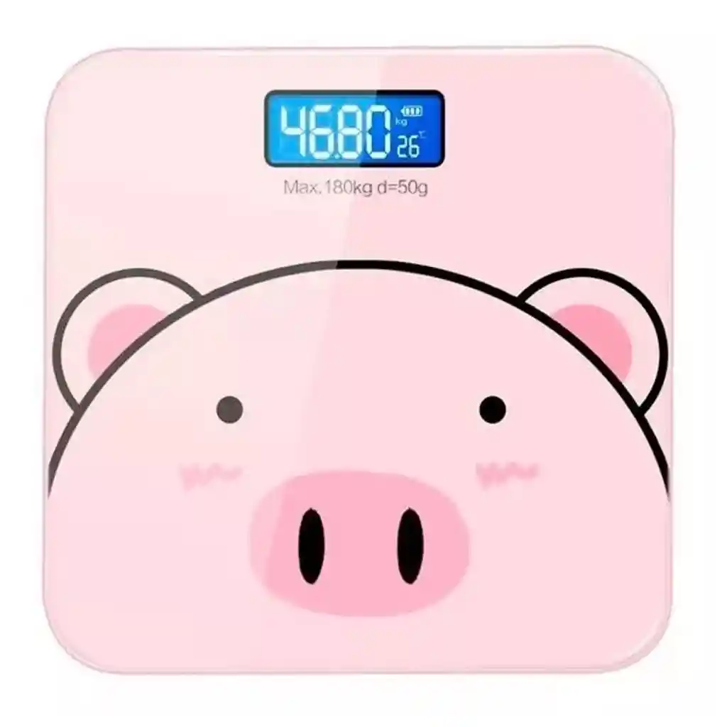 Báscula Digital Pesa Personas Cerdito - Adorable Y Precisa Hasta 180 Kg