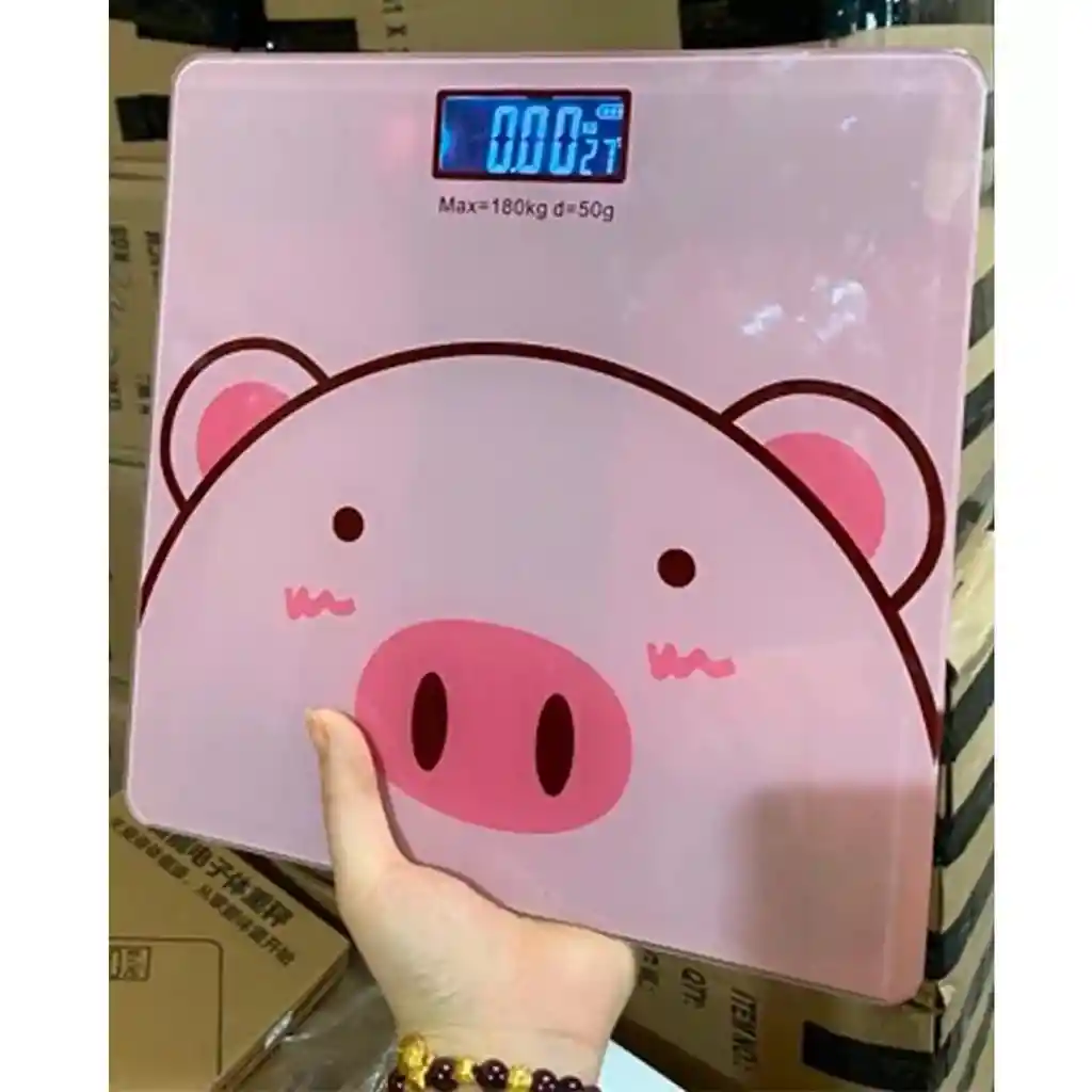 Báscula Digital Pesa Personas Cerdito - Adorable Y Precisa Hasta 180 Kg