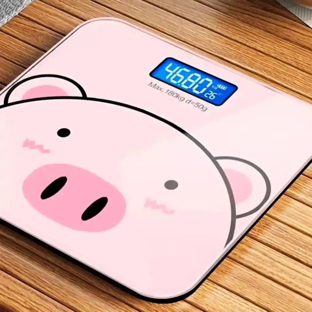 Báscula Digital Pesa Personas Cerdito - Adorable Y Precisa Hasta 180 Kg