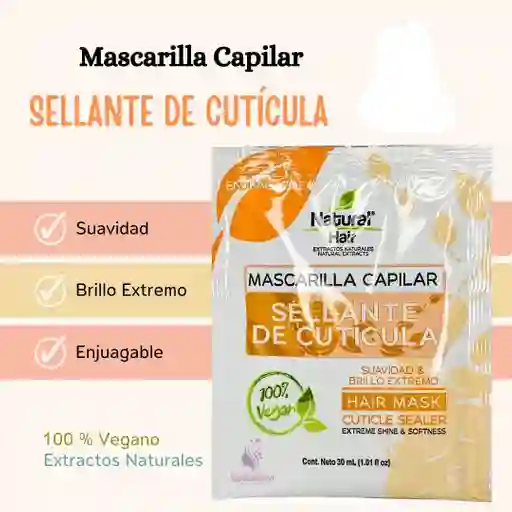 Natural Hair Mascarilla Capilar Sellante De Cuticula - 30ml Sobre