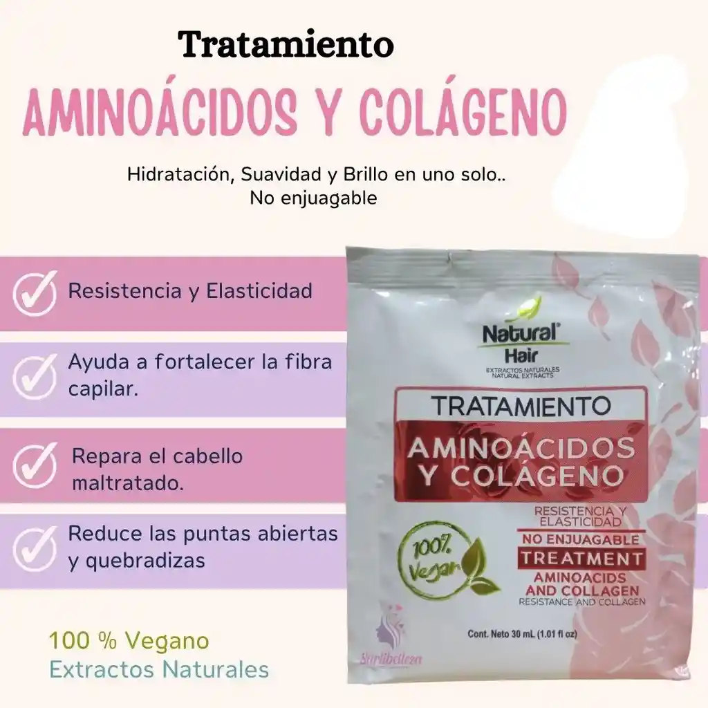 Natural Hair Tratamiento Aminoácidos Y Colágeno - 30ml Sobre