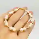 Pulsera Perlas Y Mostacillas Doradas