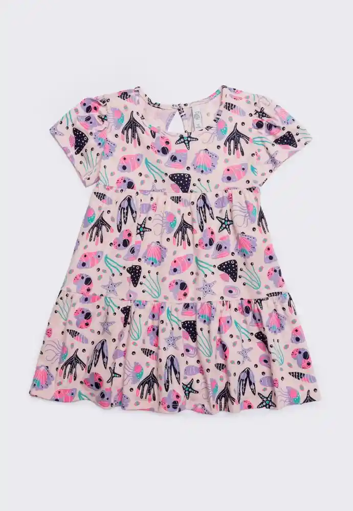 Vestido Manga Corta People Splash 40479