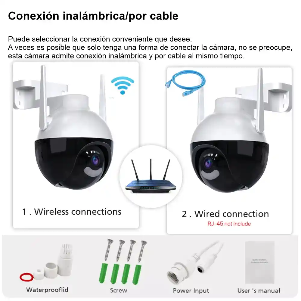 Cámara De Seguridad Exterior Domo Full Hd 2k Ptz 360inch C11