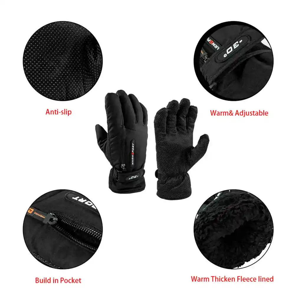 Guantes Térmicos Clima Frio Invierno Motero Antideslizante Ref Gu-002