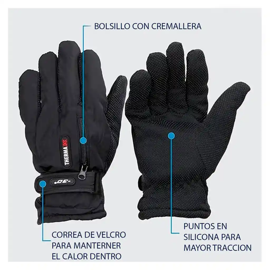 Guantes Térmicos Clima Frio Invierno Motero Antideslizante Ref Gu-002