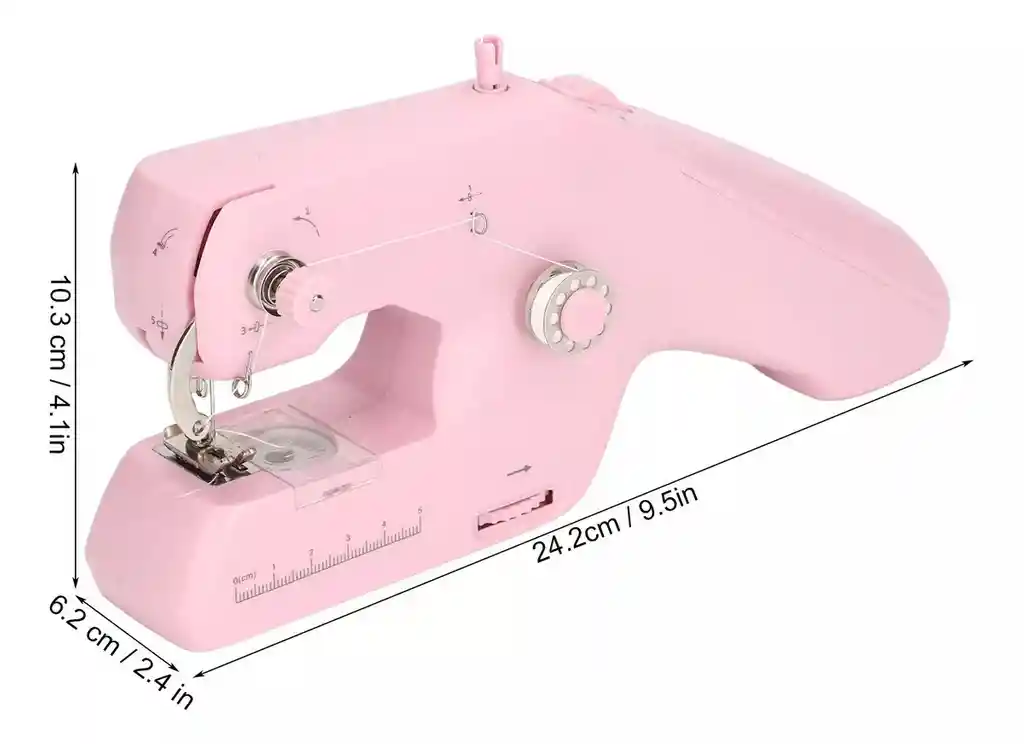 Máquina De Coser A Mano Portátil Rosa Para El Hogar Pequeña