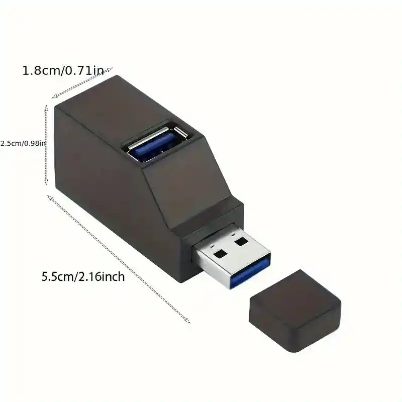 Adaptador Divisor Mini De Alta Velocidad 1 Puerto Usb 3.0 Y 2 Usb 2.0 Para Pc Portátil Compuvirtual