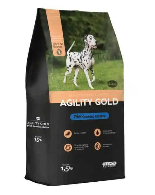 Agility Gold Piel Grandes Adultos 8kg