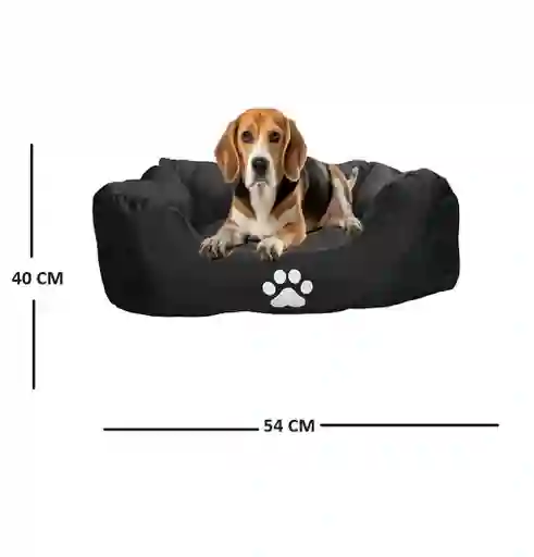Cama Mediana Con Cojin Color Gris Lavable Para Perros Y Gatos
