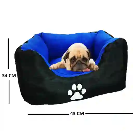 Cama Pequeña Con Cojin Lavable Color Azul Para Perros Y Gatos