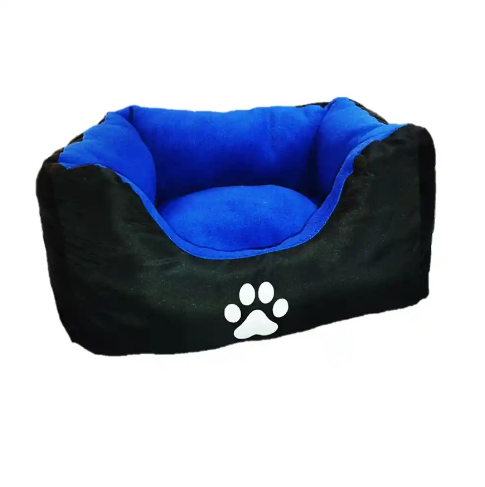 Cama Pequeña Con Cojin Lavable Color Azul Para Perros Y Gatos
