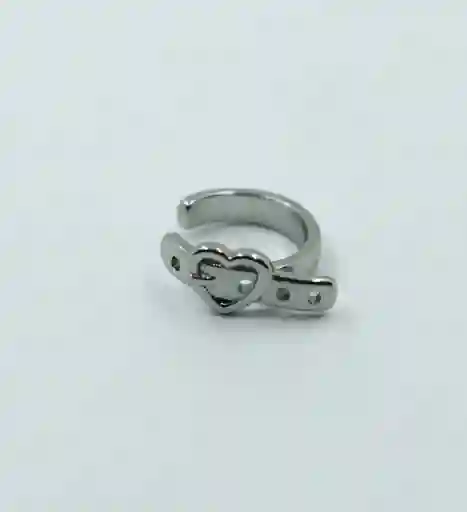 Earcuff Plateado Correa De Corazon