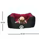 Cama Pequeña Con Cojin Lavable Color Vinotinto Para Perros Y Gatos