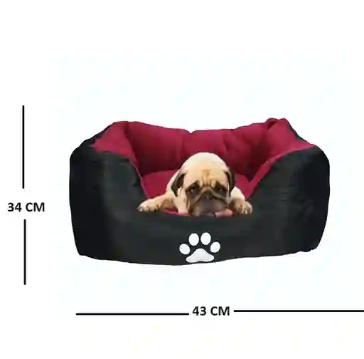 Cama Pequeña Con Cojin Lavable Color Vinotinto Para Perros Y Gatos