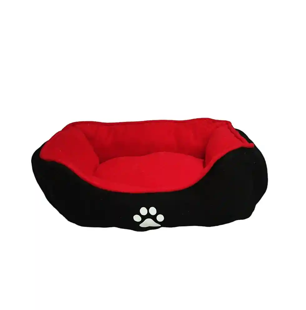 Cama Mediana Doble Faz Color Roja Para Perros Y Gatos