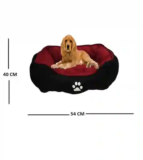 Cama Mediana Doble Faz Color Vinotinto Para Perros Y Gatos