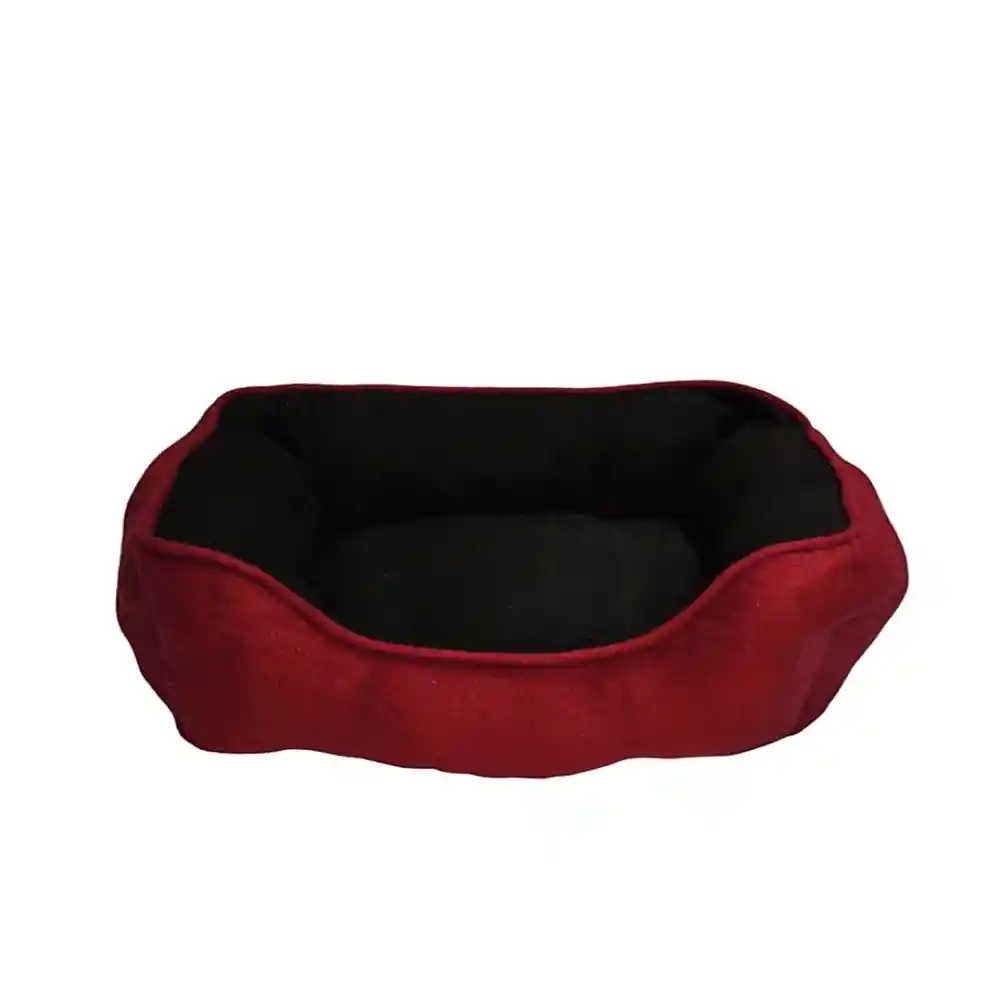 Cama Mediana Doble Faz Color Vinotinto Para Perros Y Gatos